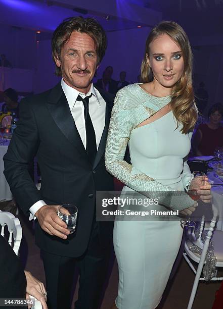 Sean Penn and Olga Sorokina attend the Haiti Carnival in Cannes Benefitting J/P HRO, Artists for Peace and Justice & Happy Hearts Fund Presented By...