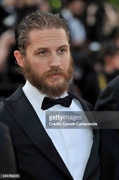 Actor Tom Hardy attends the "Lawless" Premiere during the 65th Annual Cannes Film Festival at Palais des Festivals on May 19, 2012 in Cannes, France.