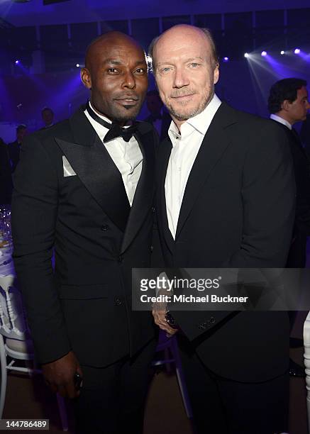 Jimmy Jean Louis and Paul Haggis attends the Haiti Carnival in Cannes Benefitting J/P HRO, Artists for Peace and Justice & Happy Hearts Fund...