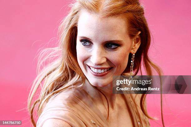 Actress Jessica Chastain attends the "Lawless" Premiere during the 65th Annual Cannes Film Festival at Palais des Festivals on May 19, 2012 in...