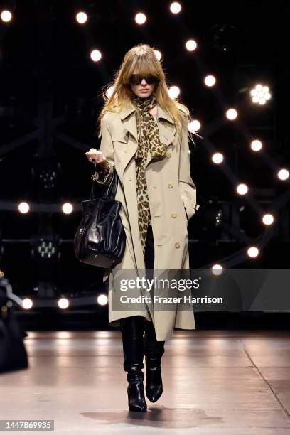 Model walks the runway at Celine at The Wiltern on December 08, 2022 in Los Angeles, California.