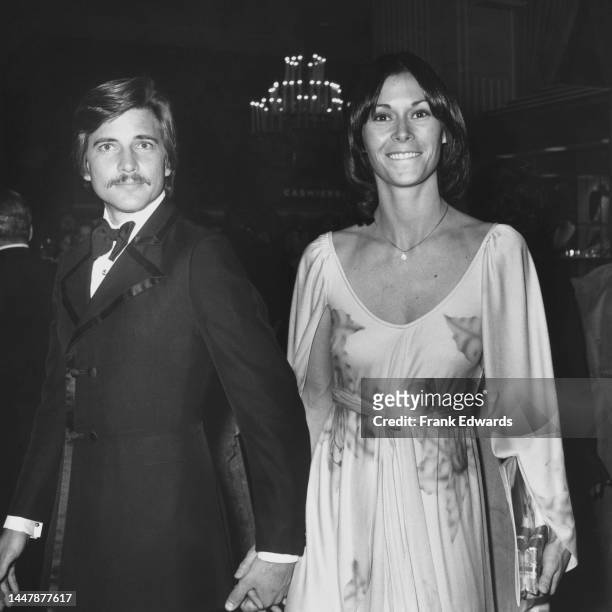 American actor Dirk Benedict and American actress Kate Jackson attend 34th Annual Golden Globe Awards, held at the Beverly Hilton Hotel in Beverly...