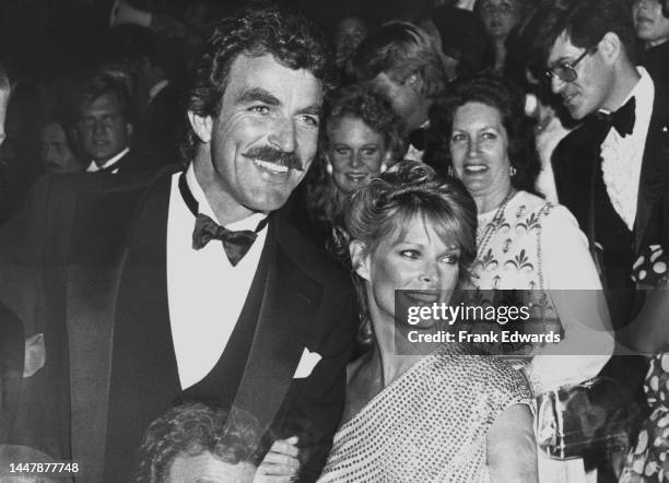 American actor Tom Selleck and his wife, American actress and model Jacqueline Ray attend the 34th Primetime Emmy Awards, held at the Pasadena Civic...
