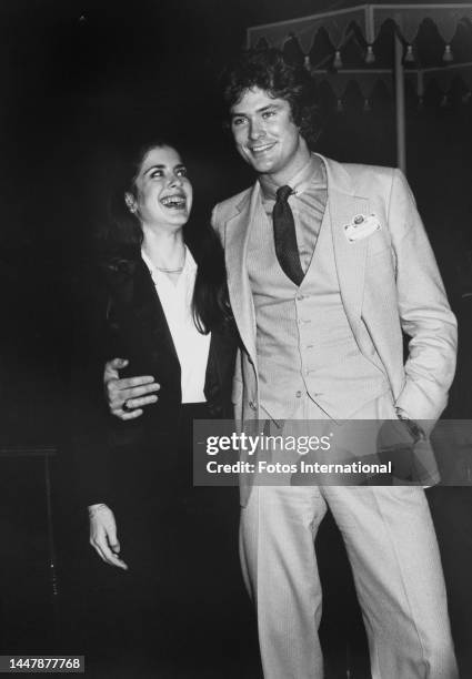 American actress Felice Schachter and American actor and singer David Hasselhoff attend the cerebral palsy telethon party, in Los Angeles,...