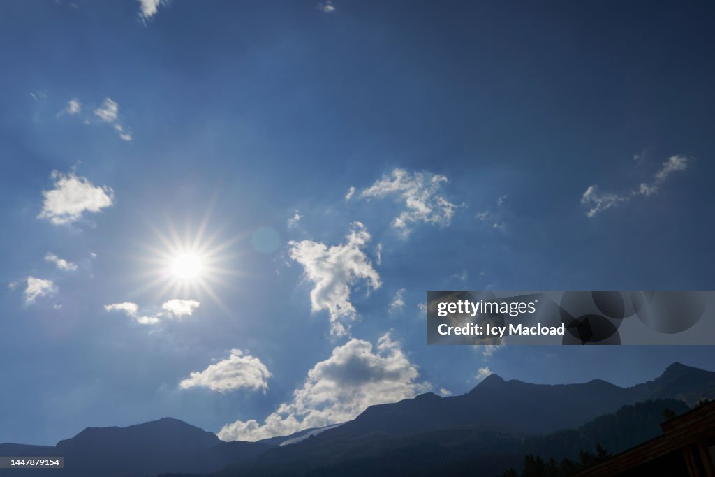 Landscape of mountain and sunny sky