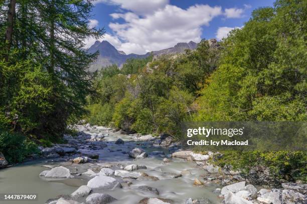 in the heart of the river at the edge of the forest and at the foot of the mountain - cascade france stock pictures, royalty-free photos & images