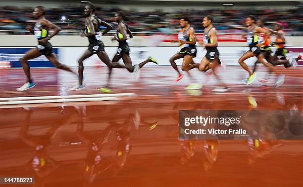 Athletes compete in the Men 5000m during the Samsung Diamond League on May 19, 2012 at the Shanghai Stadium in Shanghai, China.