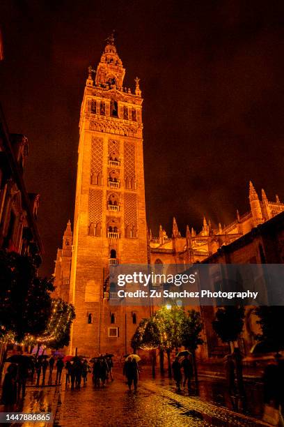 giralda, tower of seville - seville christmas stock pictures, royalty-free photos & images