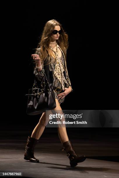 Model walks the runway at Celine at The Wiltern at The Wiltern on December 08, 2022 in Los Angeles, California.