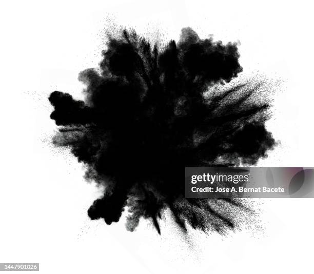 explosion of smoke and dust on a white background. - paint explosion stock pictures, royalty-free photos & images