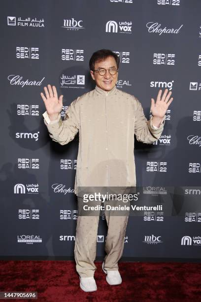 Jackie Chan attends the Closing Night Gala Red Carpet at the Red Sea International Film Festival on December 08, 2022 in Jeddah, Saudi Arabia.