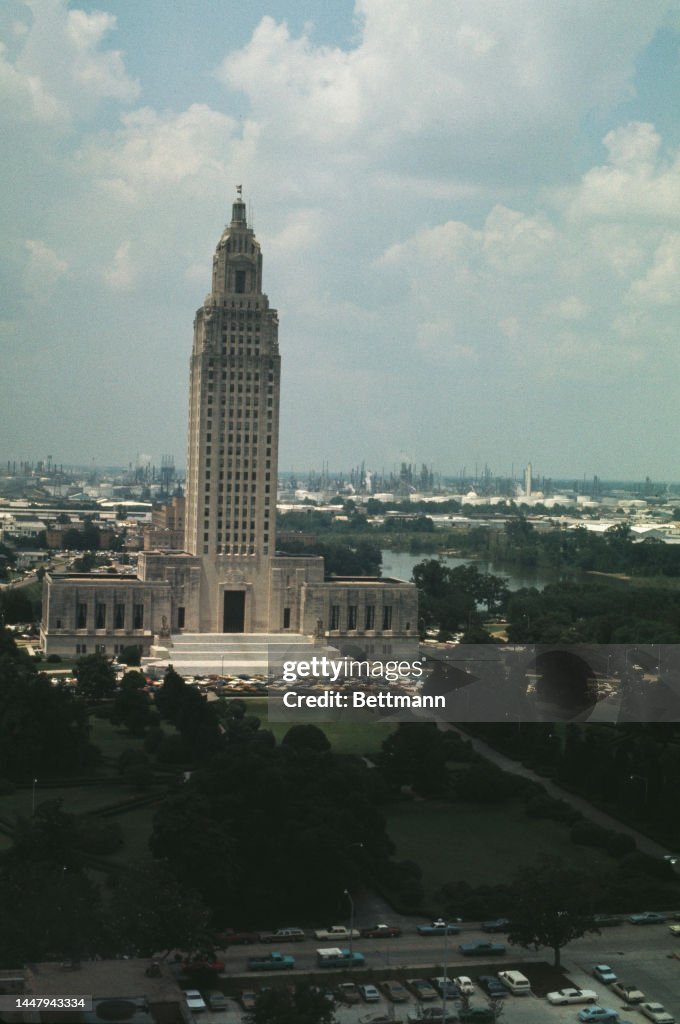 Lsu Building Exterior view of the Louisiana State Capitol building, the seat of ...