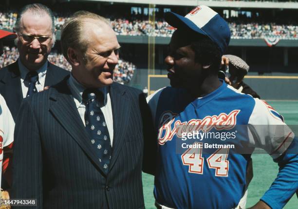 American baseball player Johnny Bench, American Major League Baseball Commissioner Bowie Kuhn , American politician Gerald Ford , Vice President of...