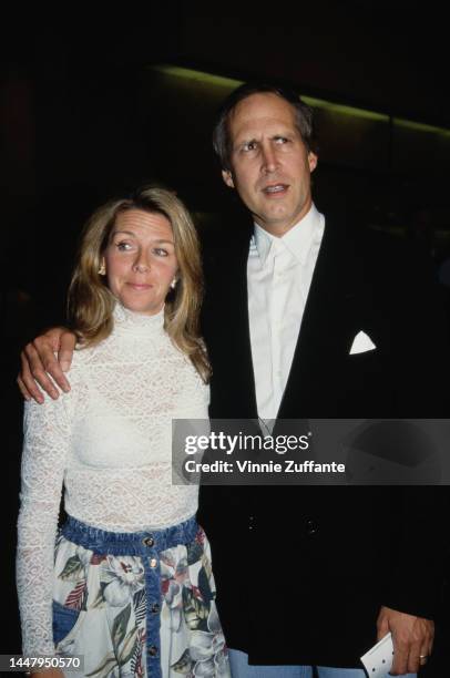 Jayni Chase and Chevy Chase during George Schlatter Honored at Benefit for the Scott Newman Center at Beverly Hilton Hotel in Beverly Hills,...