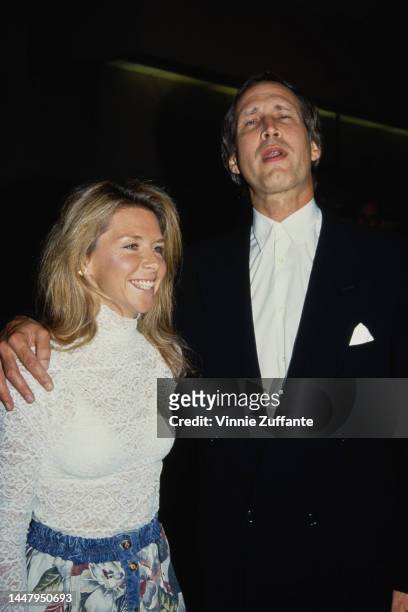 Jayni Chase and Chevy Chase during George Schlatter Honored at Benefit for the Scott Newman Center at Beverly Hilton Hotel in Beverly Hills,...