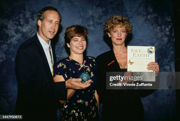 Chevy Chase with two unidentified women at the 1st Annual Environmental Media Awards at Sony Studios in Culver City, California, United States, 30th...