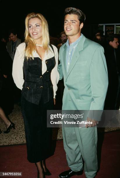 David Charvet and guest at the opening night of 'Guys & Dolls', Pantages Theatre, Hollywood, United States, 11th November 1993.