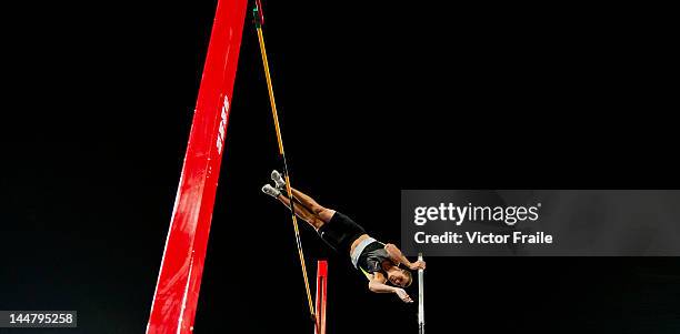 Mark Hollis of USA competes in the Men Pole Vault during the Samsung Diamond League on May 19, 2012 at the Shanghai Stadium in Shanghai, China.