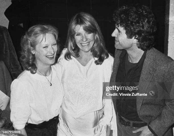 Meryl Streep, Jill Clayburgh and John Shea together backstage at the Beacon Theater for the 'Anti-Nuke Benefit in New York City, New York, United...