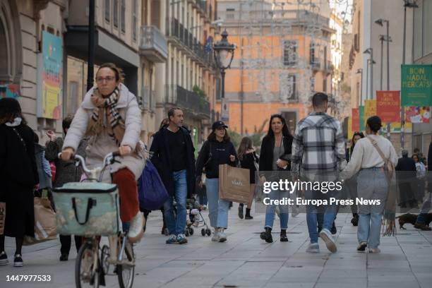 People do their Christmas shopping at Puerta del Angel Avenue, on December 9 in Barcelona, Catalonia, Spain. The Consorci Turisme de Barcelona this...