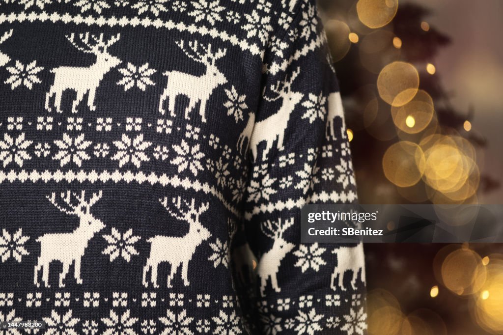 Midsection Of man Wearing Sweater