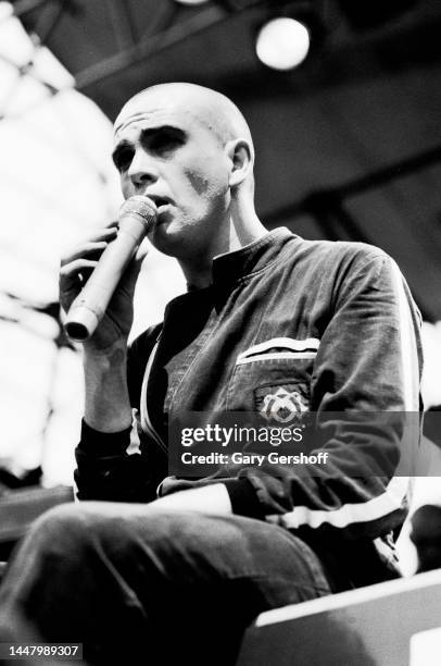 View of British Pop, Rock, & World museum Peter Gabriel performs onstage, during the Dr Pepper Music Festival, in Central Park's Wolman Rink, New...