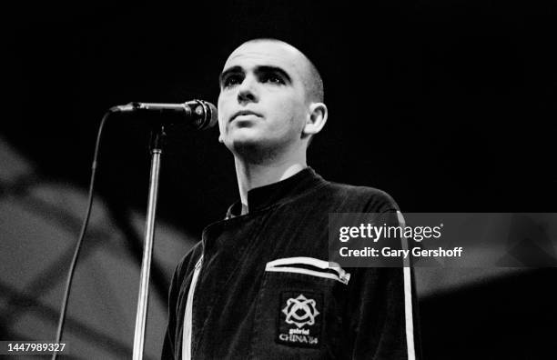 View of British Pop, Rock, & World museum Peter Gabriel performs onstage, during the Dr Pepper Music Festival, in Central Park's Wolman Rink, New...