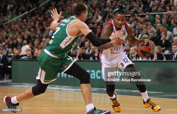 Will Clyburn, #12 of Anadolu Efes Istanbul in action during the 2022-23 Turkish Airlines EuroLeague Regular Season Round 12 game between Zalgiris...