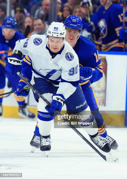 Vladislav Namestnikov of the Tampa Bay Lightning skates against the Buffalo Sabres during an NHL game on November 28, 2022 at KeyBank Center in...