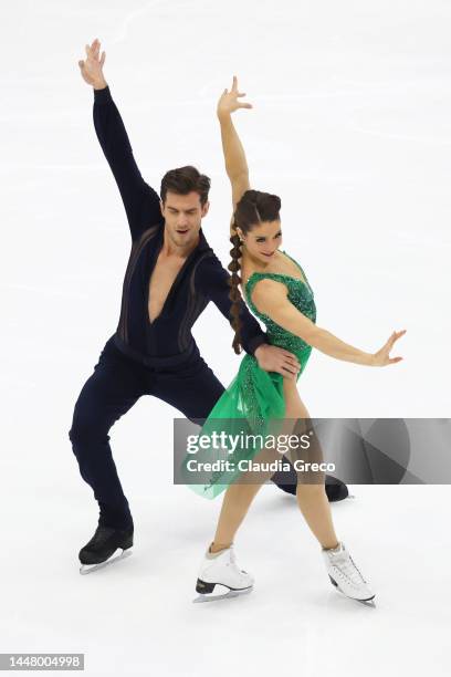 Laurence Fournier Beaudry and Nicholas Sorensen of Canada compete in the Ice Dance Free Dance during the ISU Grand Prix of Figure Skating Final at...