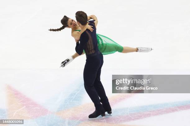 Laurence Fournier Beaudry and Nicholas Sorensen of Canada compete in the Ice Dance Free Dance during the ISU Grand Prix of Figure Skating Final at...