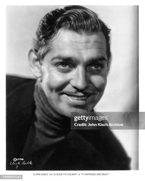 Publicity still of American actor Clark Gable in the film 'It Happened One Night,' 1934.