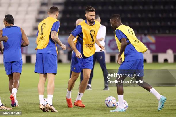 Olivier Giroud of France during France training session on match day -1 at Al Sadd SC Stadium on December 09, 2022 in Doha, Qatar.