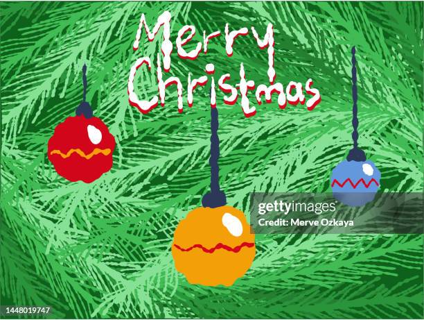 hand drawn christmas tree pattern - pine tree close up stock illustrations