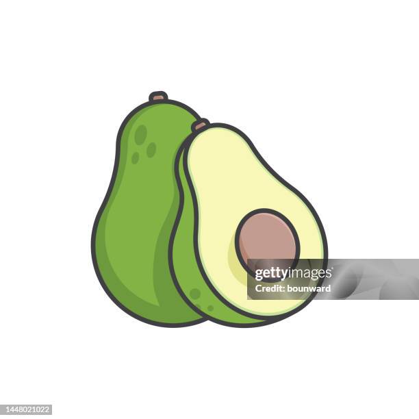 ilustraciones, imágenes clip art, dibujos animados e iconos de stock de icono de línea de color aguacate. trazo editable. - agua
