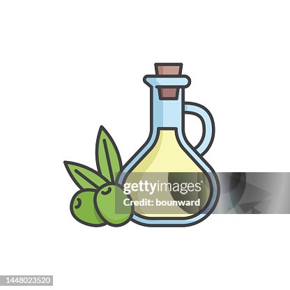 Olive Oil Color Line Icon. Editable Stroke. Olive Oil Color Line Icon. Editable Stroke.