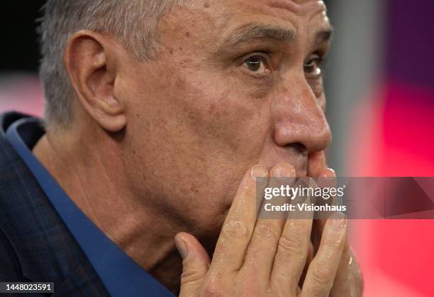 Brazil manager Tite during the FIFA World Cup Qatar 2022 quarter final match between Croatia and Brazil at Education City Stadium on December 9, 2022...