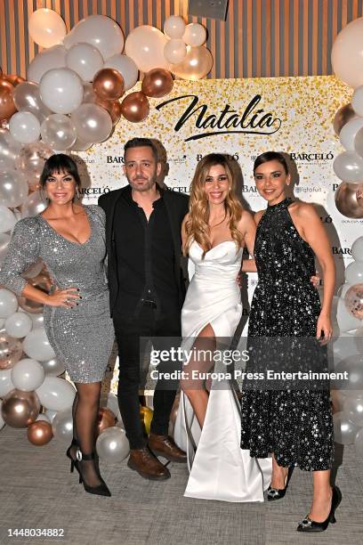 Geno, Alejandro Parreño, Natalia Rodriguez and Chenoa pose at the photocall on December 10 in Madrid, Spain.