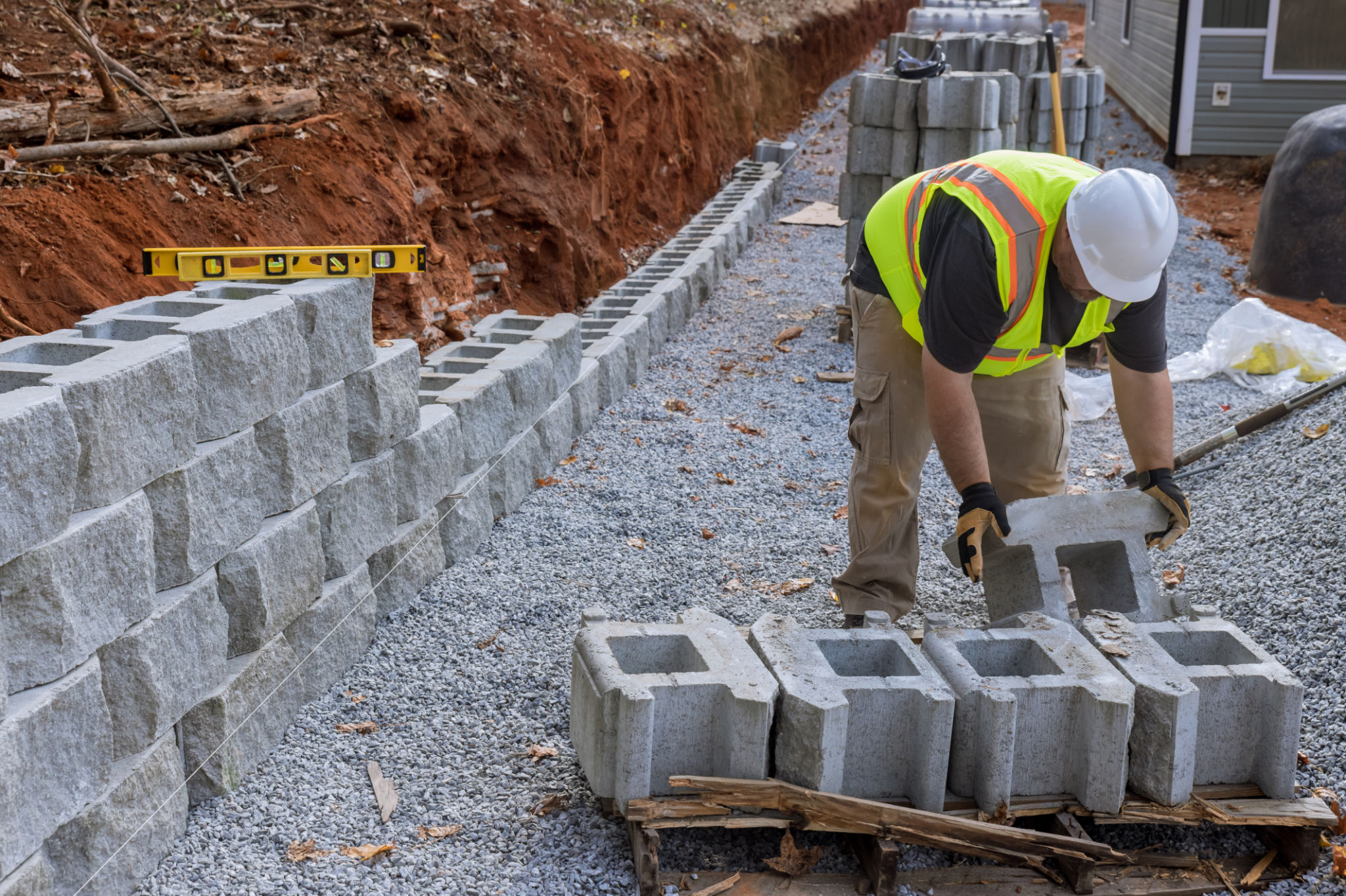 retaining wall construction