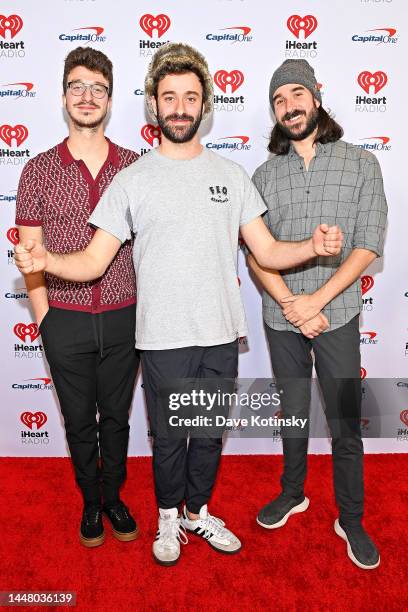 Adam Met, Jack Met and Ryan Met of AJR attend the iHeartRadio Z100’s Jingle Ball 2022 Presented by Capital One at Madison Square Garden on December...