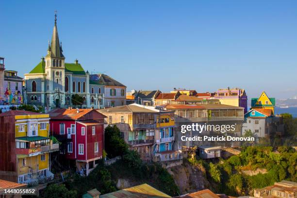 cerro concepcion, valparaiso, chile - valparaíso chili stockfoto's en -beelden