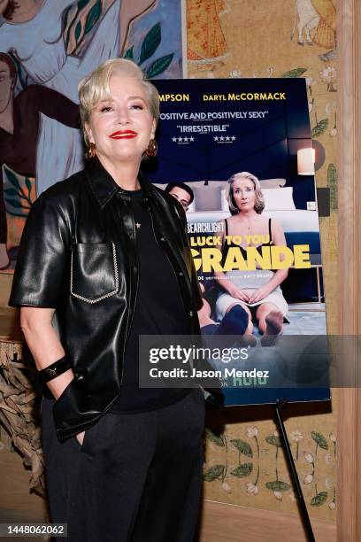 Emma Thompson attends the "Good Luck To You, Leo Grande" Q&A with Emma Thompson and Maggie Gyllenhaal at The Whitby Screening Room on December 09,...