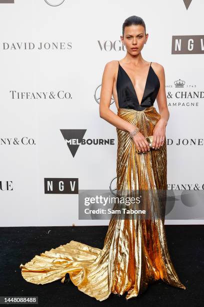 Georgia Fowler attends the 2022 NGV Gala at the National Gallery of Victoria on December 10, 2022 in Melbourne, Australia.