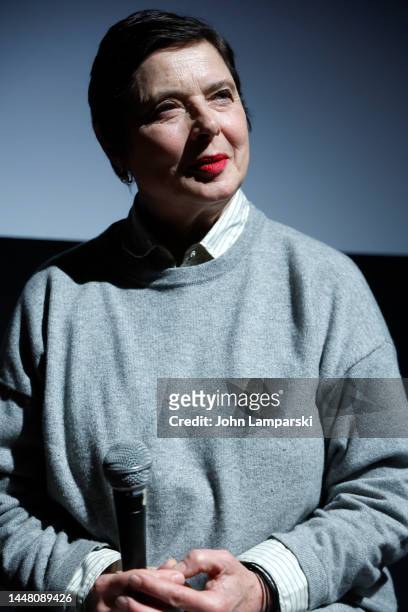 Isabella Rossellini speaks during the premiere of Bruce Weber's newest film about forgotten Italian photographer "The Treasure Of His Youth: The...