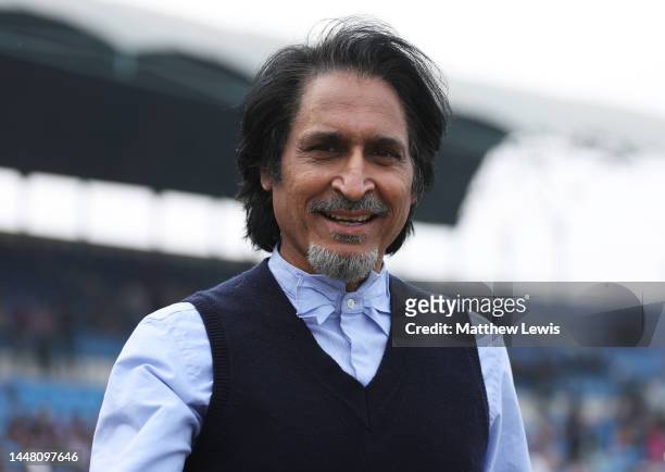 Ramiz Raja, Chairman of the PCB is pictured during day two of the Second Test Match between Pakistan and England at Multan Cricket Stadium on...