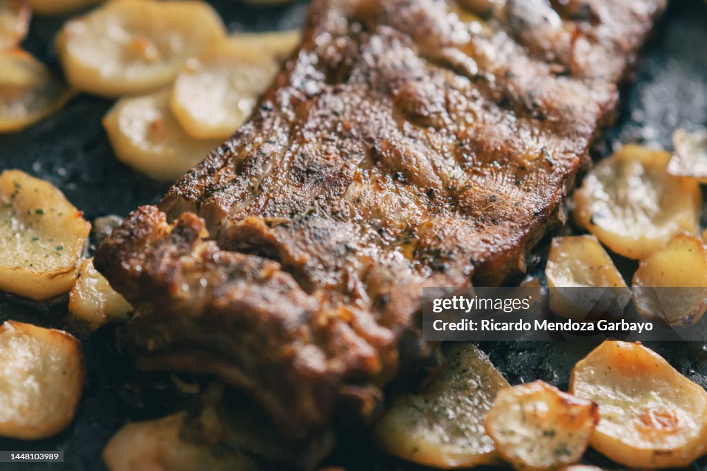 Delicious roast pork rib