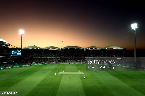 General view during day three of the Second Test Match in the series between Australia and the West Indies at Adelaide Oval on December 10, 2022 in...