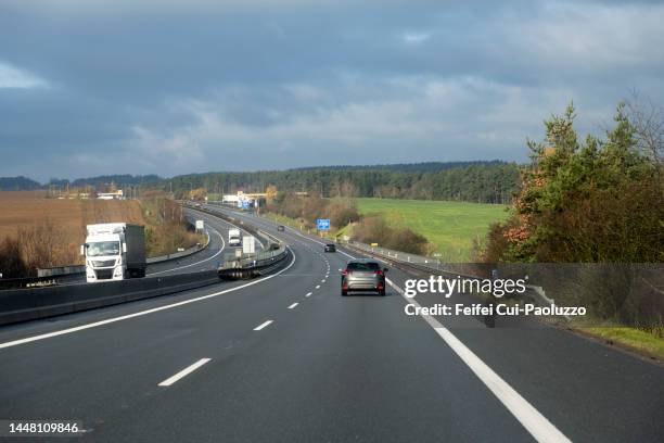 highway near pilsen - autumn czech republic stock pictures, royalty-free photos & images