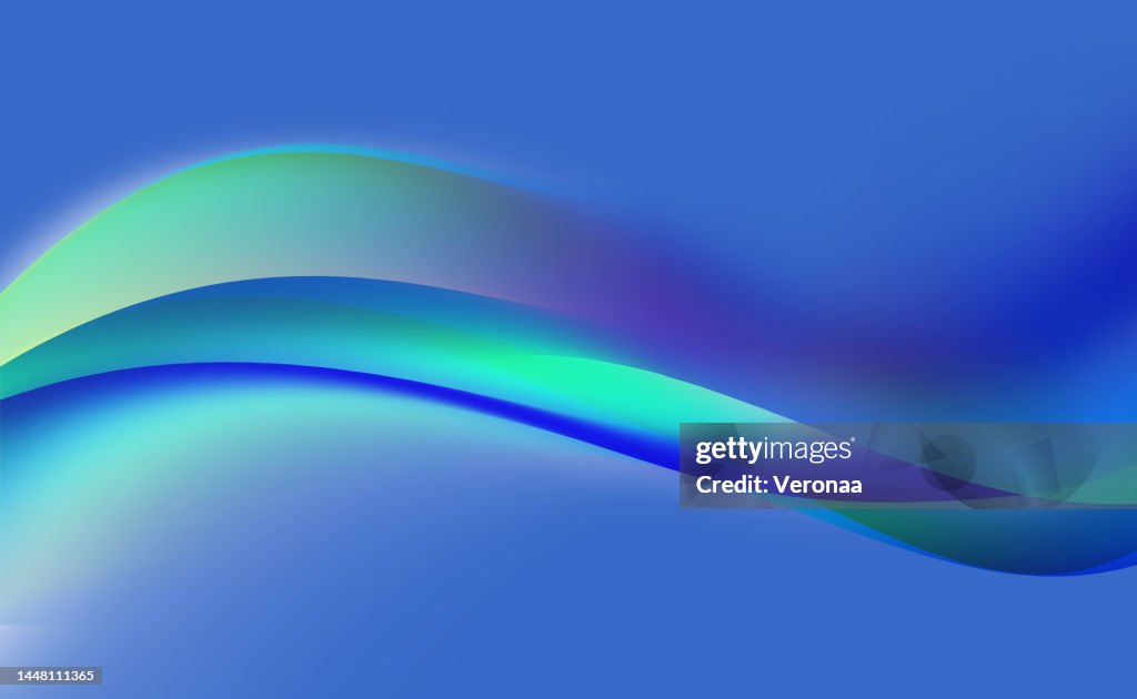 Abstract blue and turquoise toned wavy background.