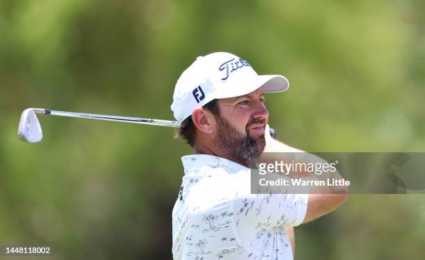 Scott Jamieson of Scotland plays his second shot on the fourth hole during the third round of the Alfred Dunhill Championship at Leopard Creek...
